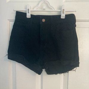 black jean shorts hollister